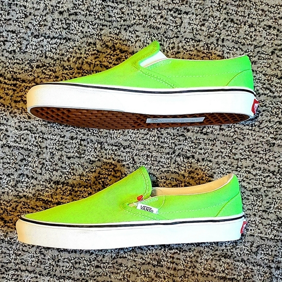 Neon Green Vans Slip-On Shoes - Picture 3 of 7